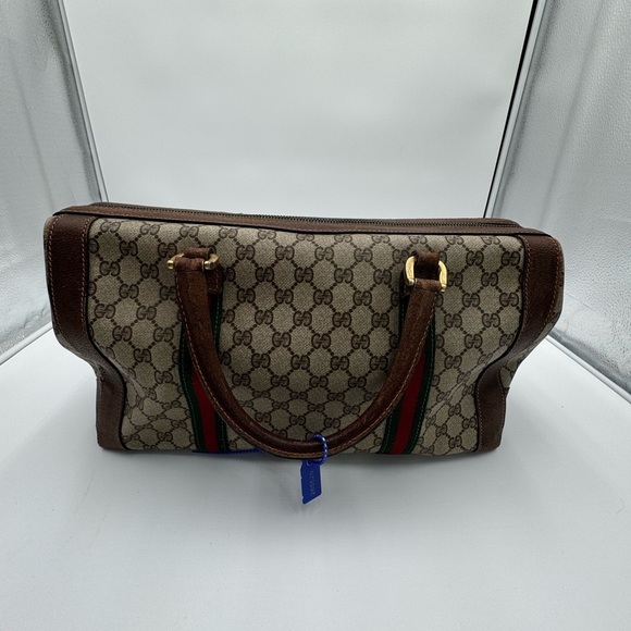 Authentic Vintage Gucci GG Monogram Supreme Sherry Web Doctor’s Travel Bag - Picture 7 of 14